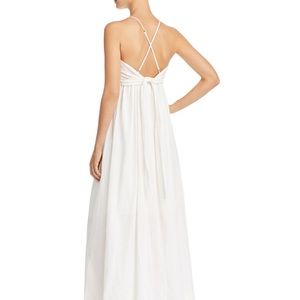 AQUA White Maxi Lace Dress